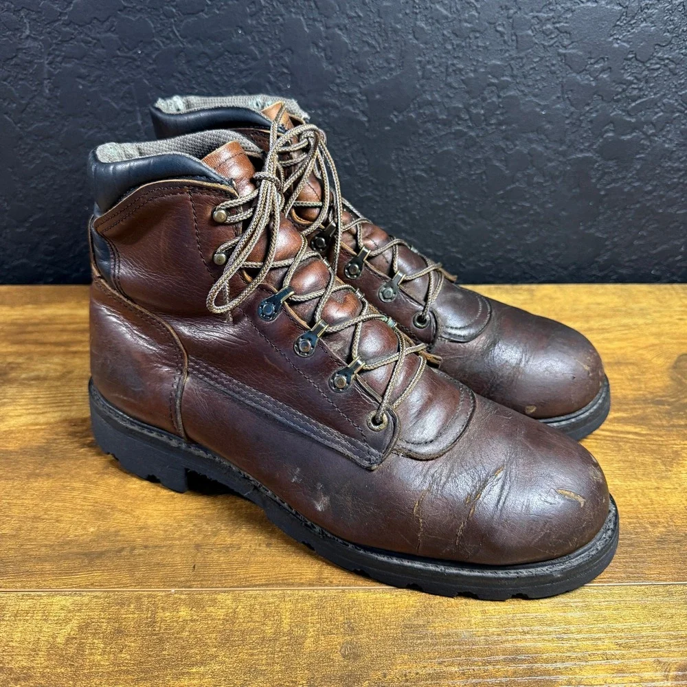 Red Wing 963 Brown Leather EH Vibram Work Boots Mens Size 11
